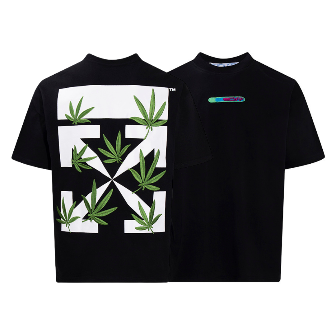 Off-White Off-W Monogram T-shirt - Negro Negro Hojas Verde