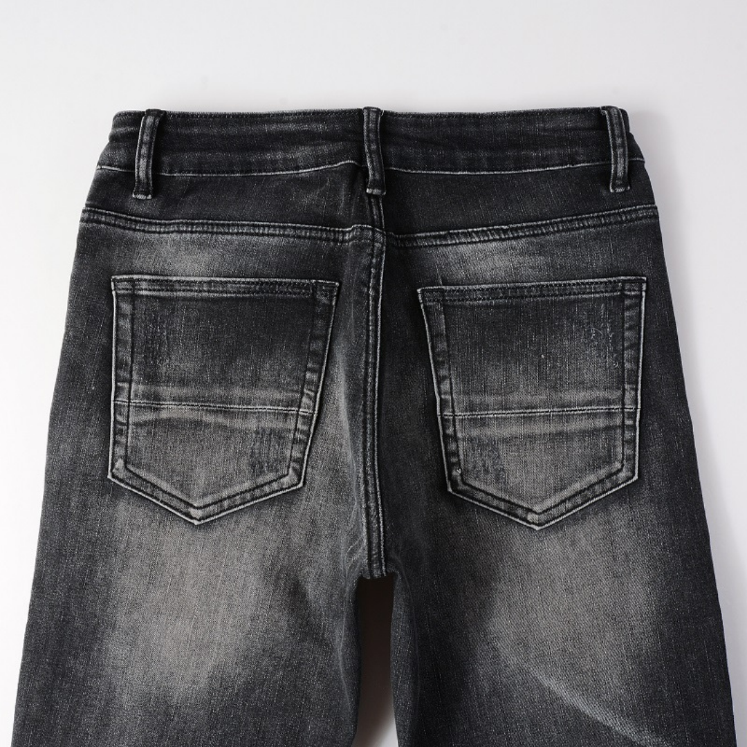 Amr Blue Patch Jeans Azul