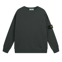 Buzo Stone Island Negro Negro Logo Blanco