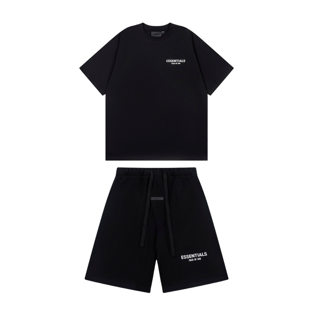 Essentials Short Set Negro Blanco
