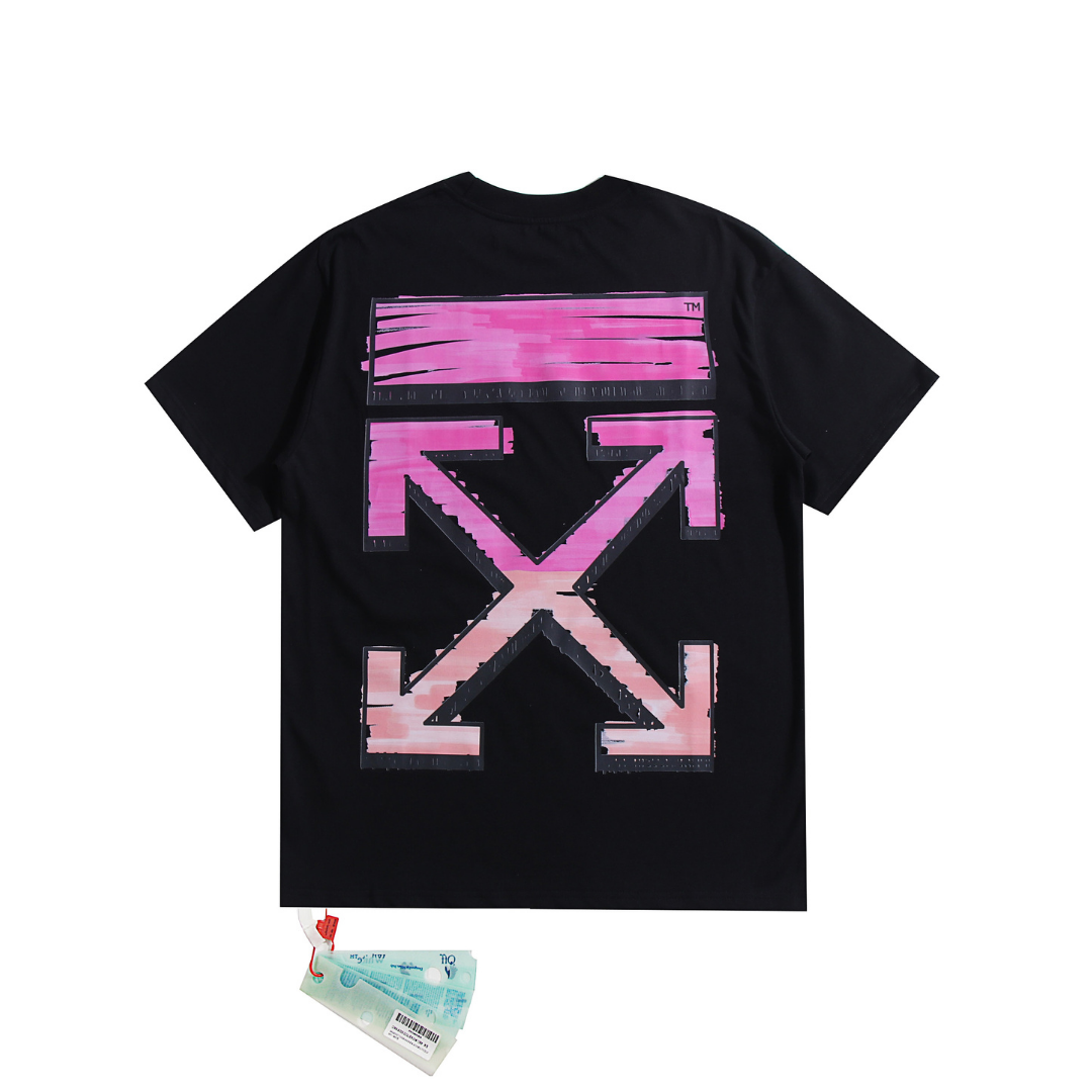 Off-White Off-W Monogram T-shirt - Negro Camo Rosa