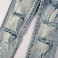 Purple Gradient Ripped Jeans
