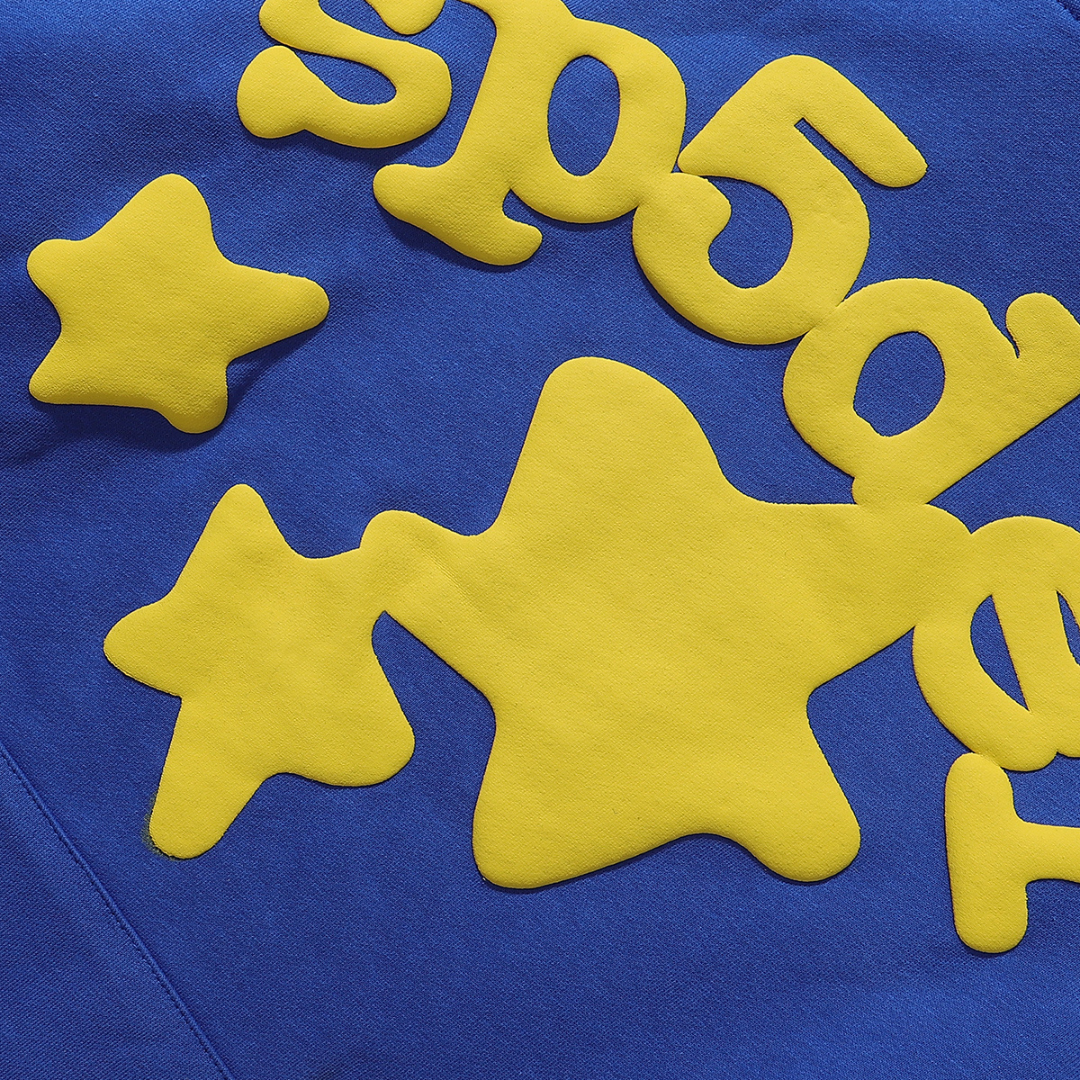 Conjunto Sp5der Azul Azul Estrellas Amarillas