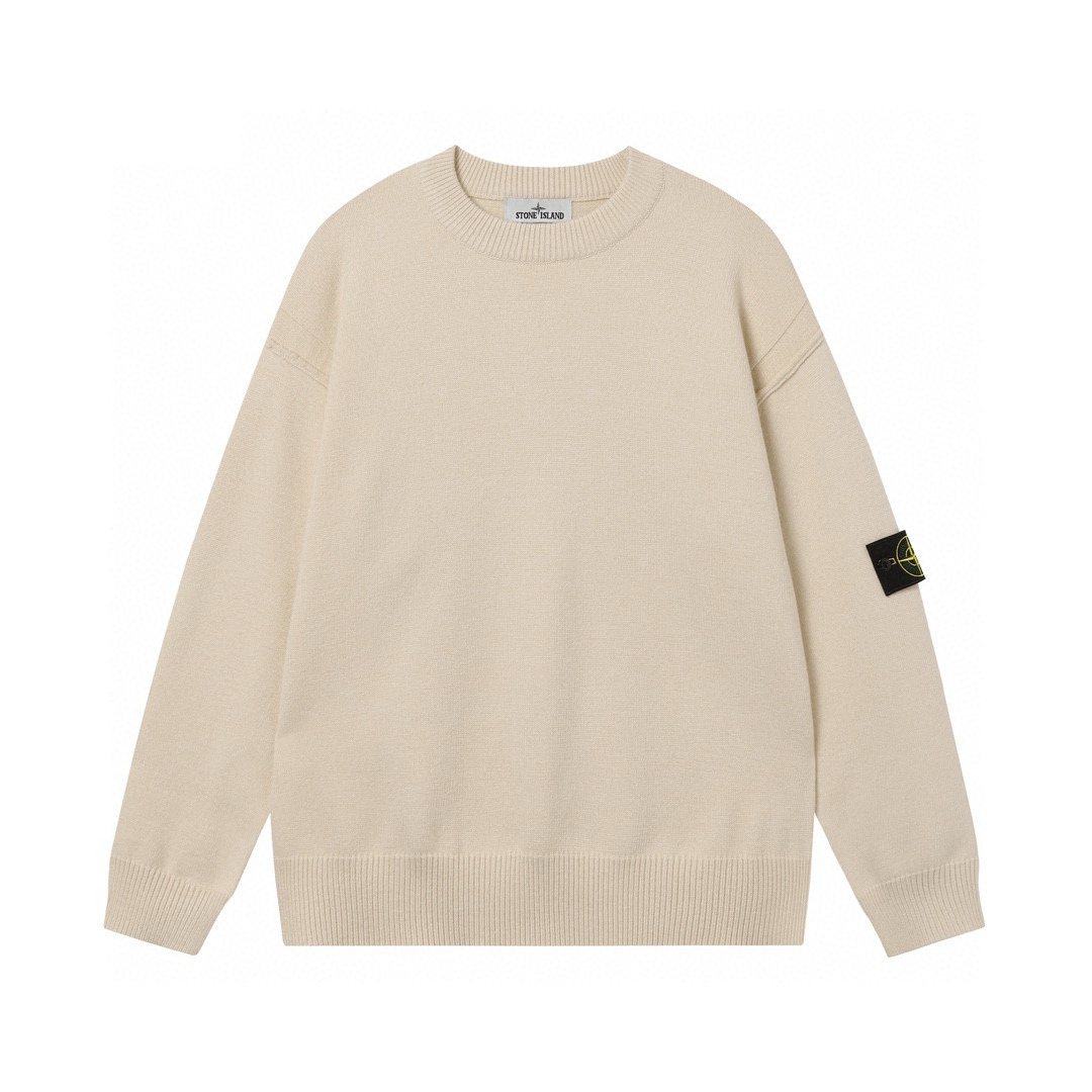 Buzo Stone Island Beige Crema Logo