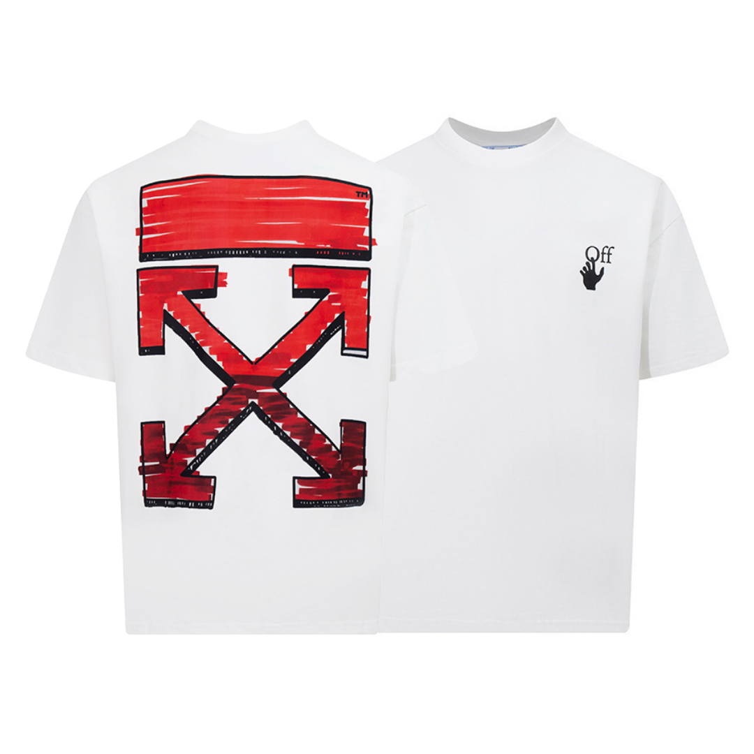 Off-White Off-W Monogram T-shirt - Blanco Monograma Rojo