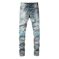 Amr Blue Patch Jeans Azul 2