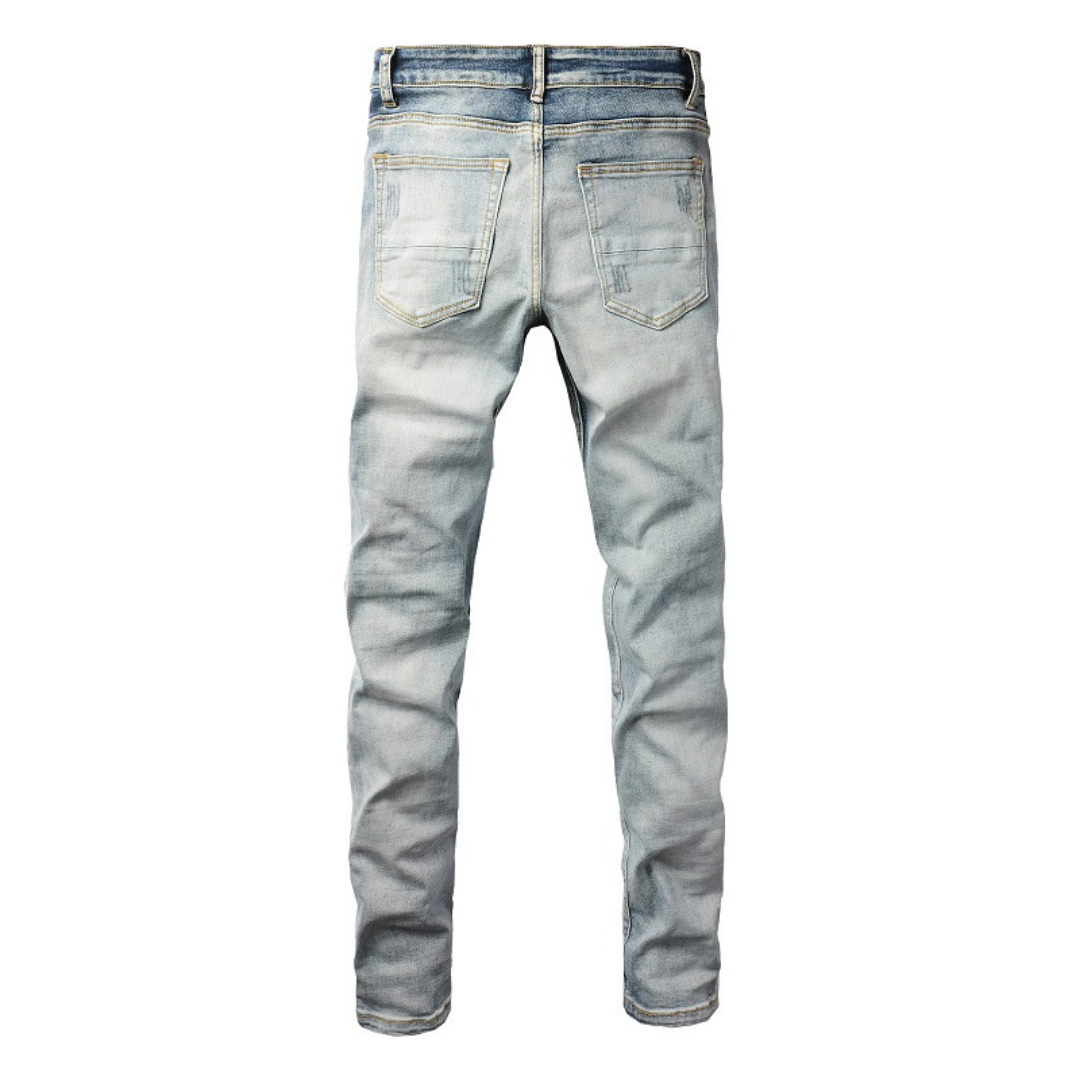 Amr Blue Patch Jeans Azul 2