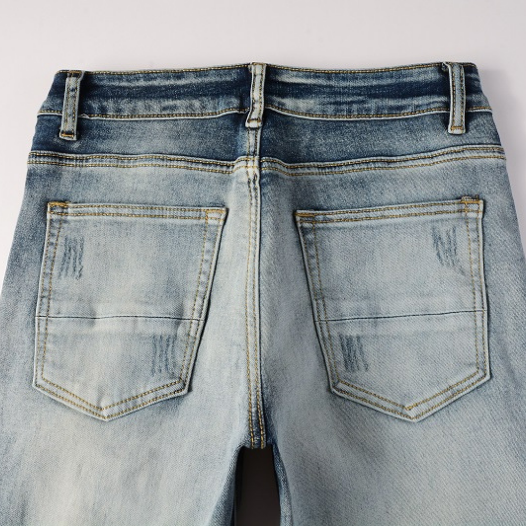 Amr Blue Patch Jeans Azul 2