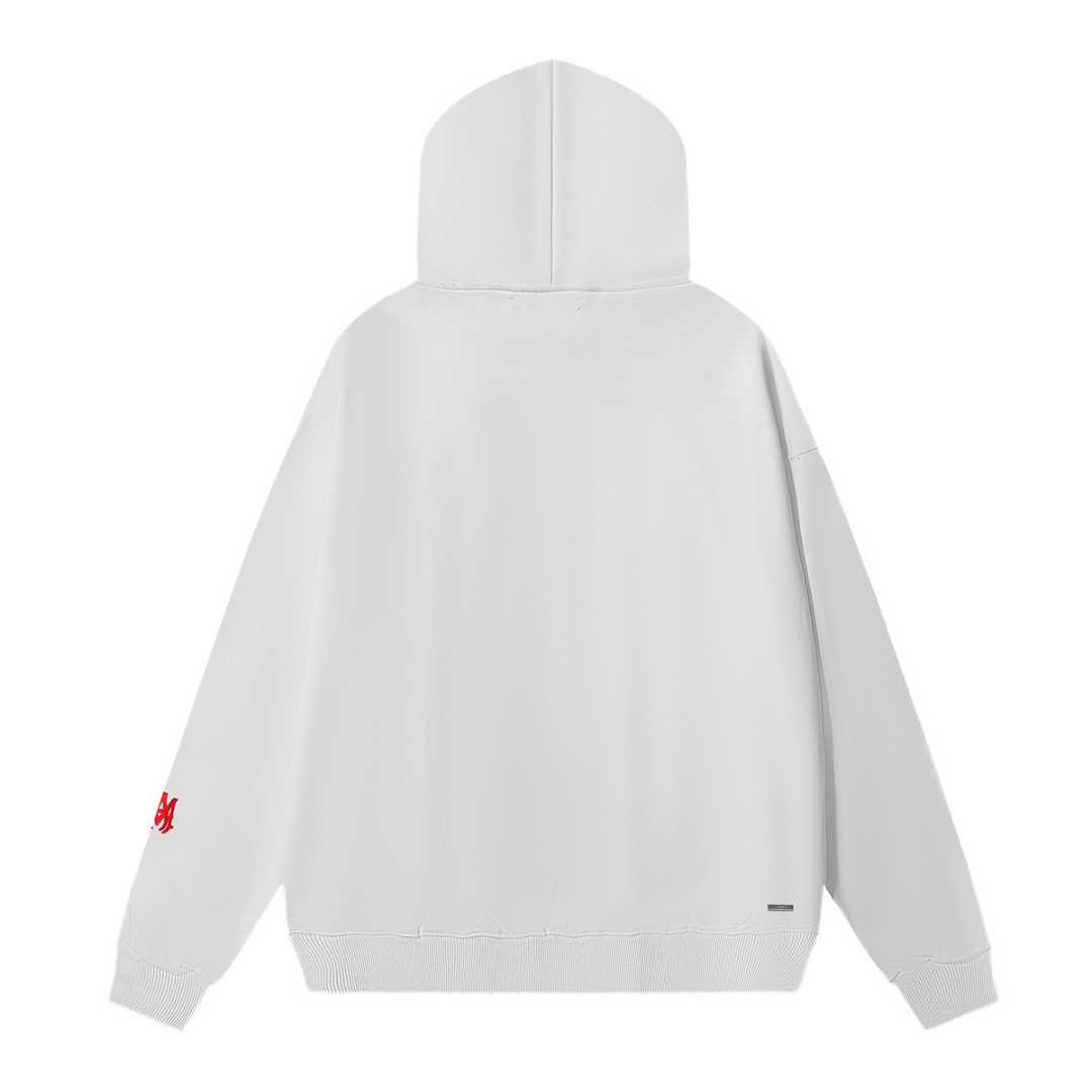 Amr Staggered Hoodie Monograma Rojo