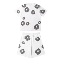 Denim Trs White Grey Short set
