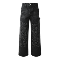 Purple Black Diamonds Jeans Negro Puntos Blancos