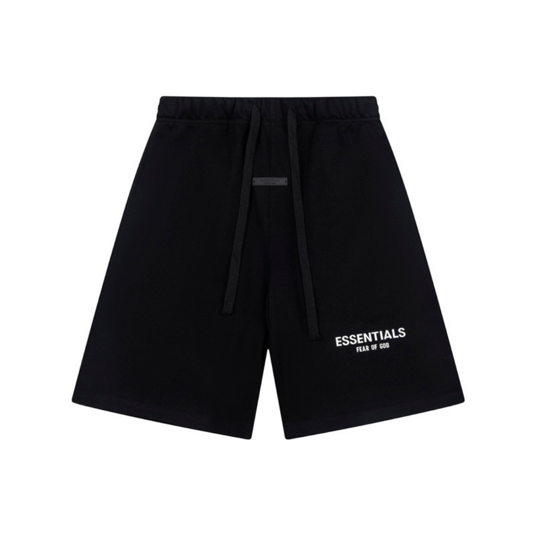 Essentials Shorts Blanco Logo Negro 3