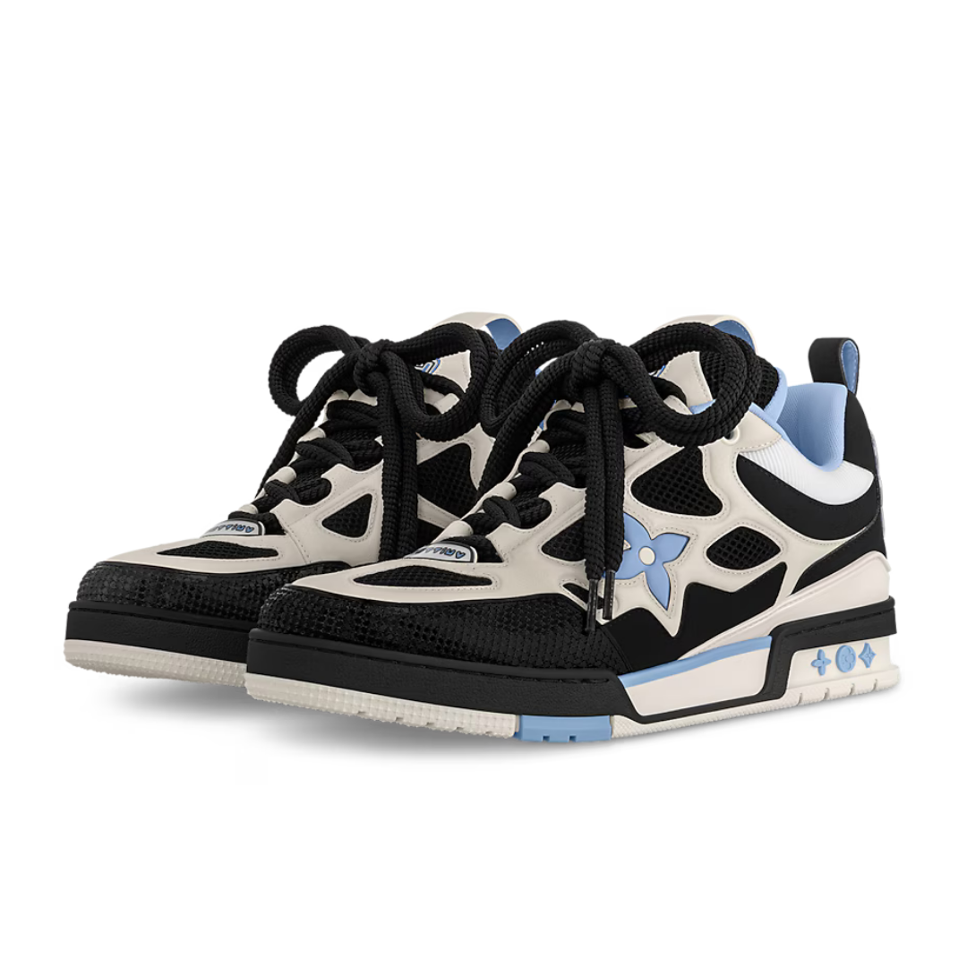 Skate Monogram Trainer Negro Flor Azul