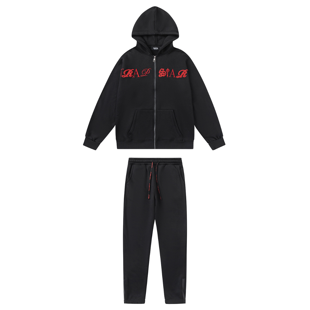 Conjunto Trapstar Negro Rojo