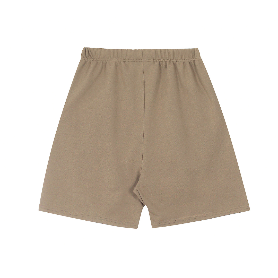 Essentials Shorts Tela Beige Logo Negro