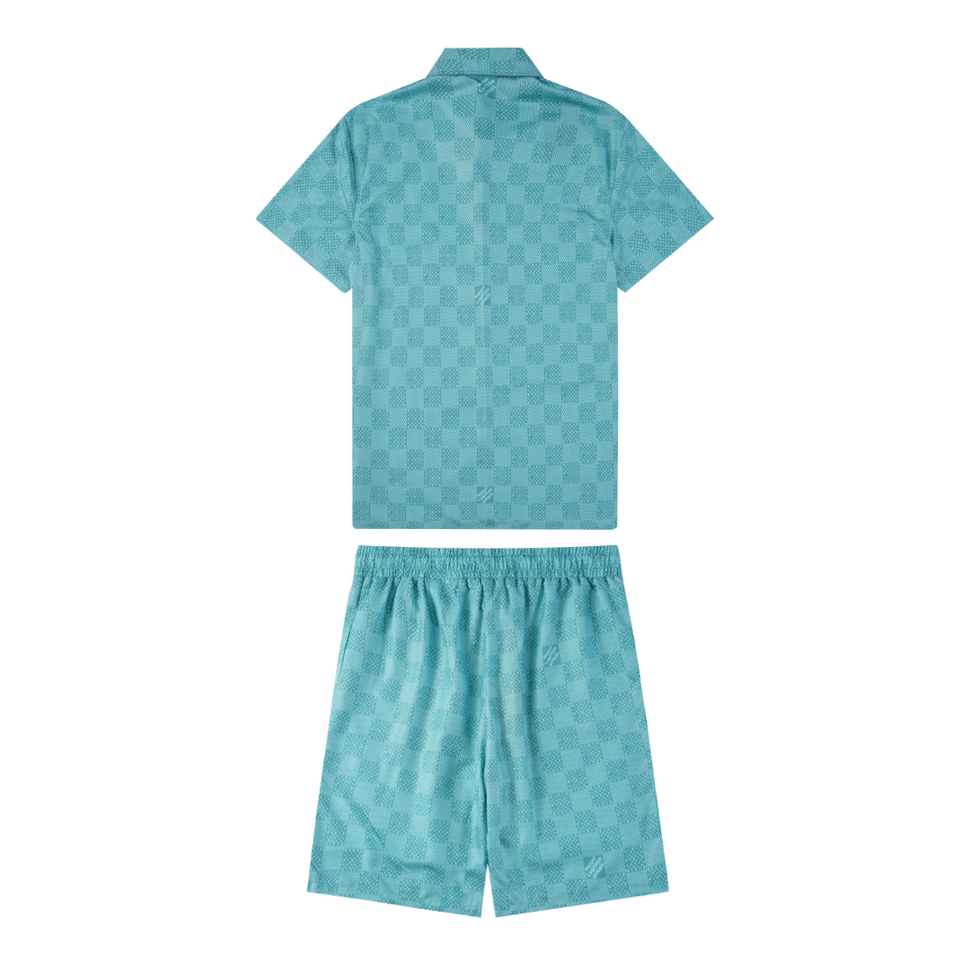 Monogram Short Set Camo Azul
