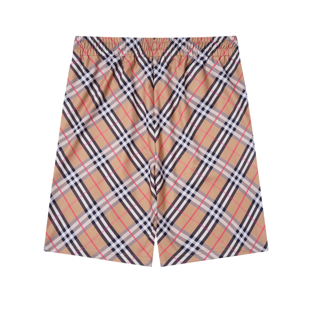 BB Monogram Shorts Plaid Beige