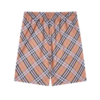 BB Monogram Shorts Plaid Beige