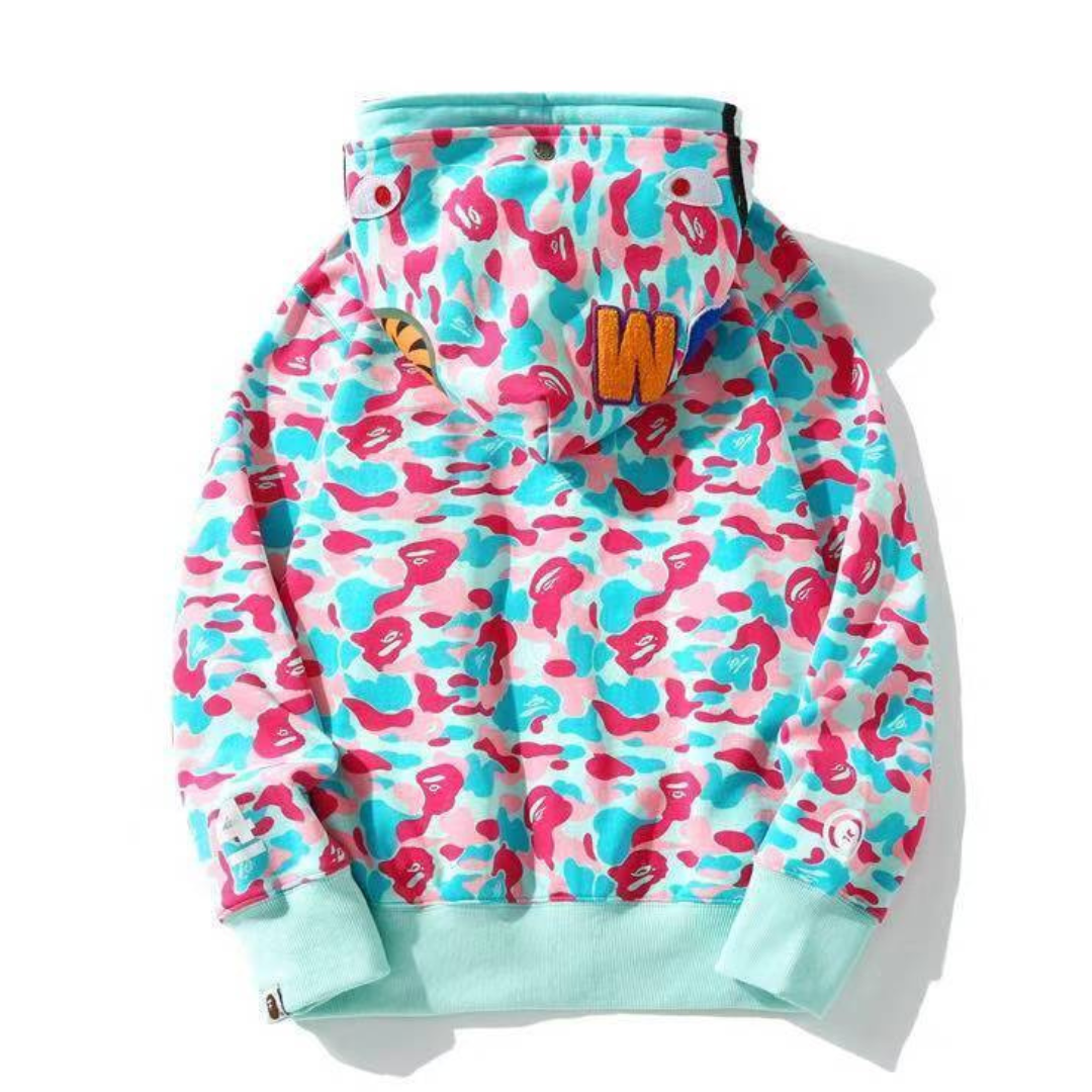 Bape Zip Hoodie Camo Rosa 4