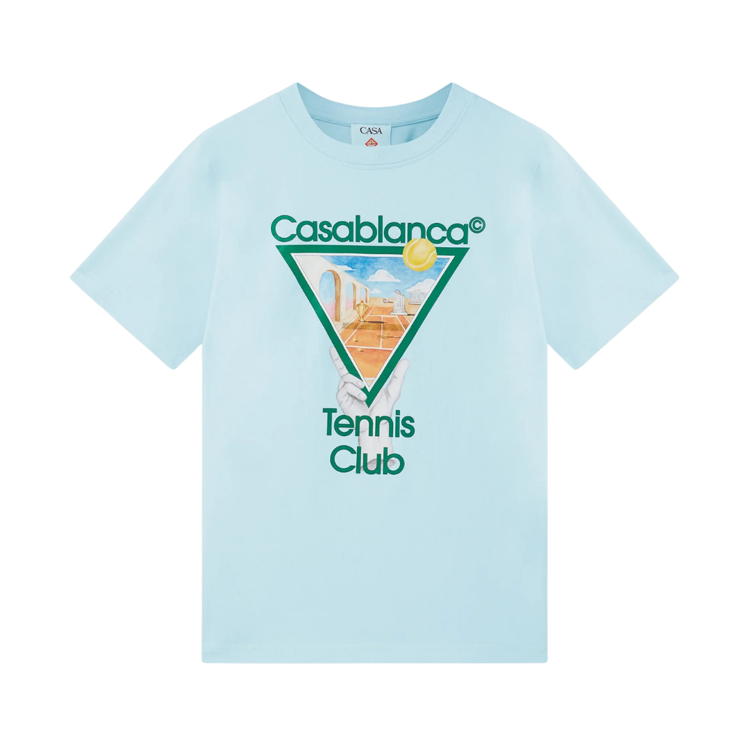 Casablanca Monogram T Shirt Azul Marfil