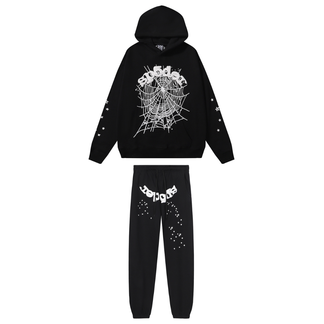 Conjunto Sp5der Negro Negro Spider Web