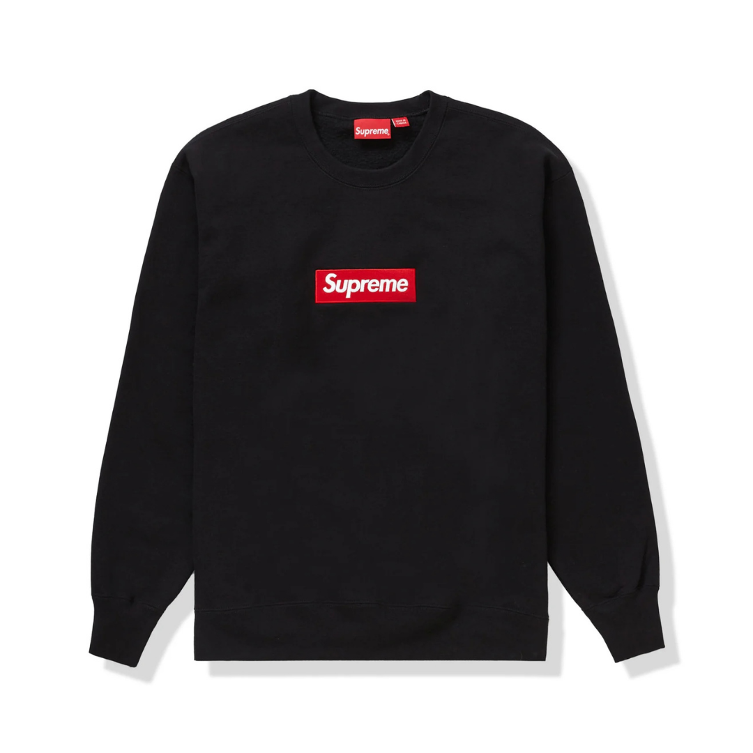 Buzo Supreme Negro Logo Rojo