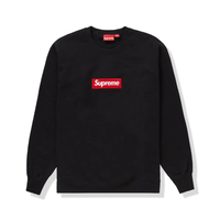 Buzo Supreme Negro Logo Rojo