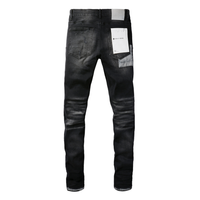 Purple Monogram Patch Ripped Jeans