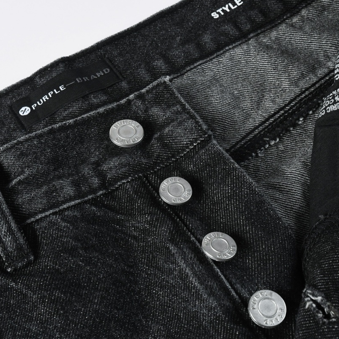 Purple Black Diamonds Jeans Negro Puntos Blancos