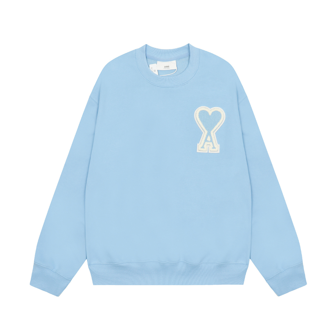 Ami Hoodie Azul Nieve Corazón Blanco