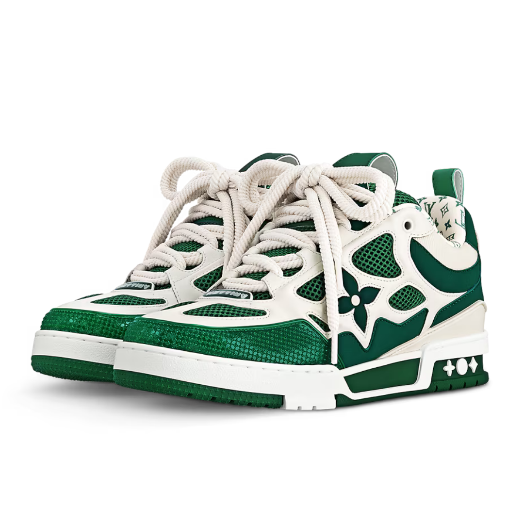 Skater Monogram Trainer Verde Puntos Blancos