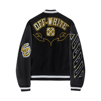 Off-White Off-W Varsity Jacket Negro Estrellas Amarillas