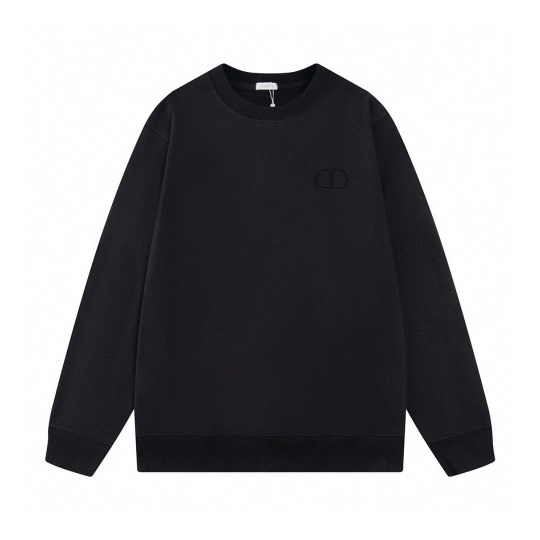 Monogram Sweatshirt Negro Logo Rojo