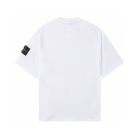 Camiseta Stone Island Blanco Liso Blanco Logo Negro