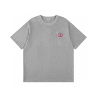 Monogram T-shirt Liso Gris Logo Rojo