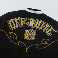 Off-White Off-W Varsity Jacket Negro Estrellas Amarillas