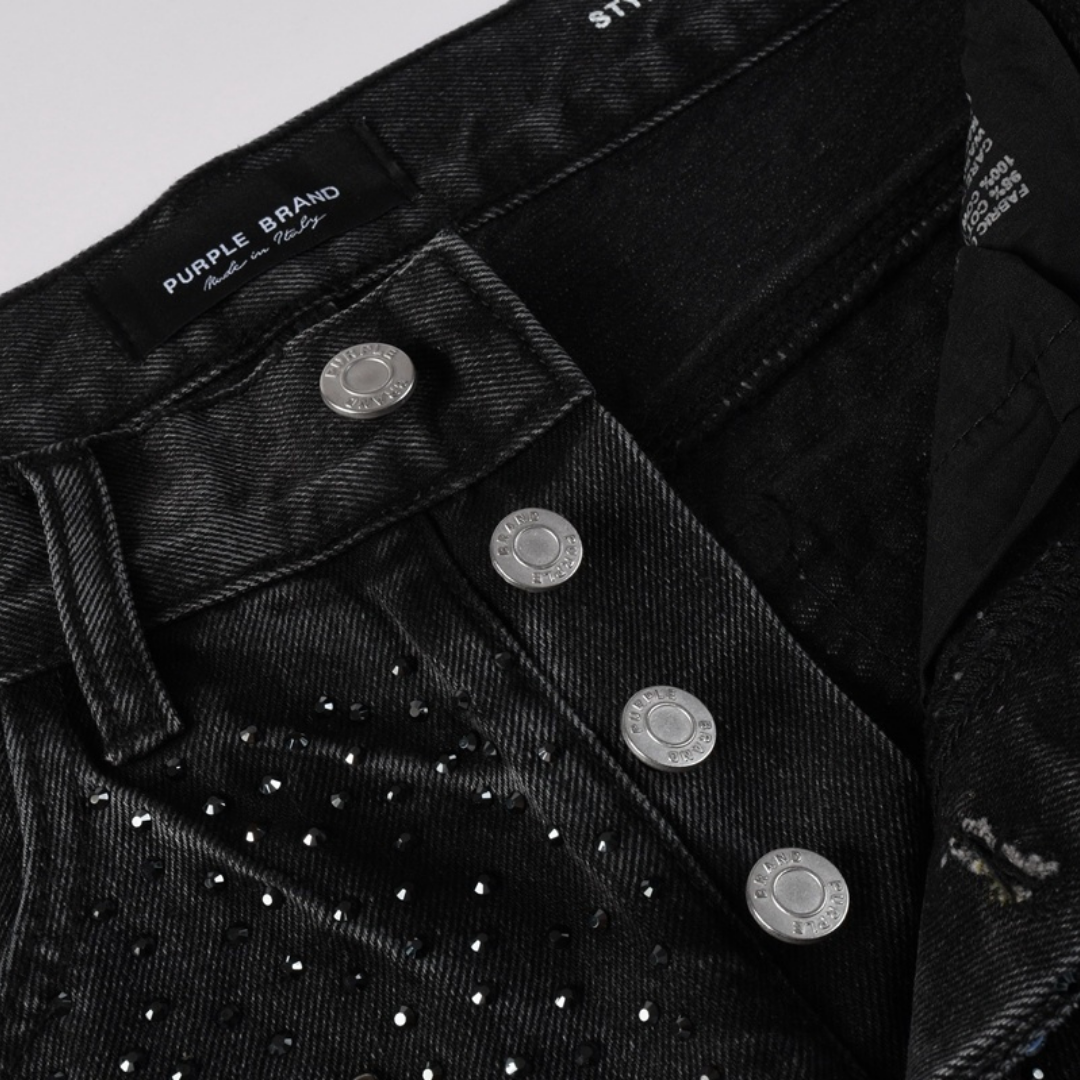 Purple Black Diamonds Jeans Camo Negro