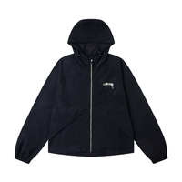 Stussy Jacket Negro Logo Blanco