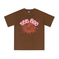 Camiseta Sp5der Marron Rosa Pestañas