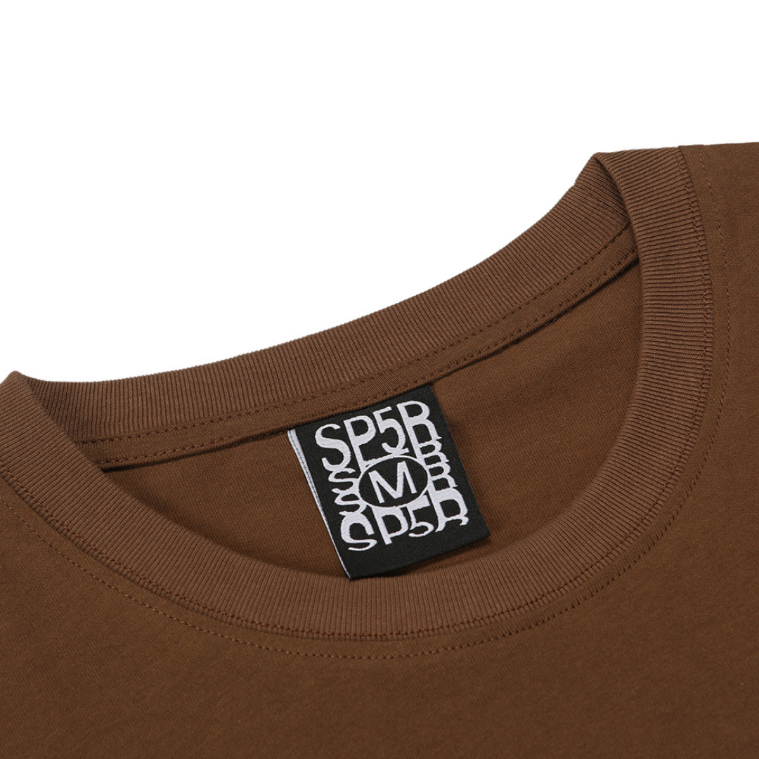 Camiseta Sp5der Marron Rosa Pestañas