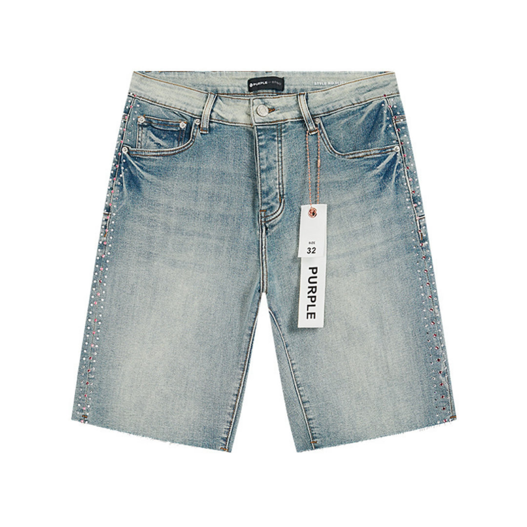 Pantalon Purple Brand Liso Azul Estrellas