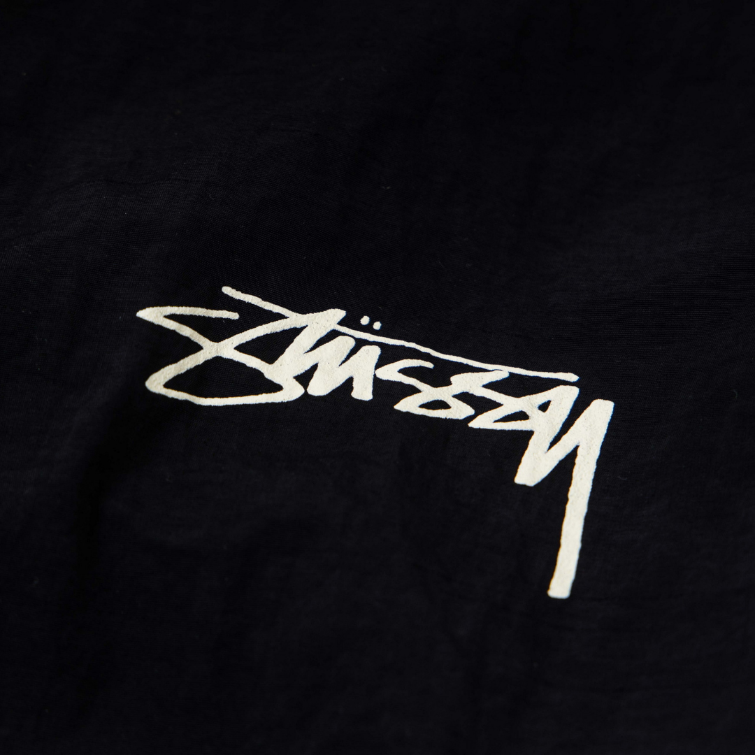 Stussy Jacket Negro Logo Blanco