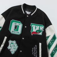 Off-White Off-W Varsity Jacket Negro Verde Mapa Blanco