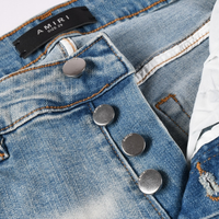 Amr Red Patch Ripped Jeans