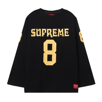Buzo Supreme Negro Negro Dorado