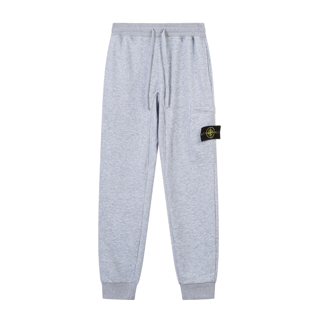 Conjunto Stone Island Gris Logotipo Negro