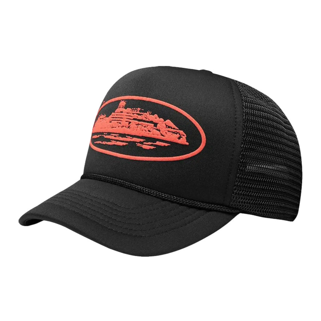 Trucker Alcatraz Cap Negro Rojo Ovalado