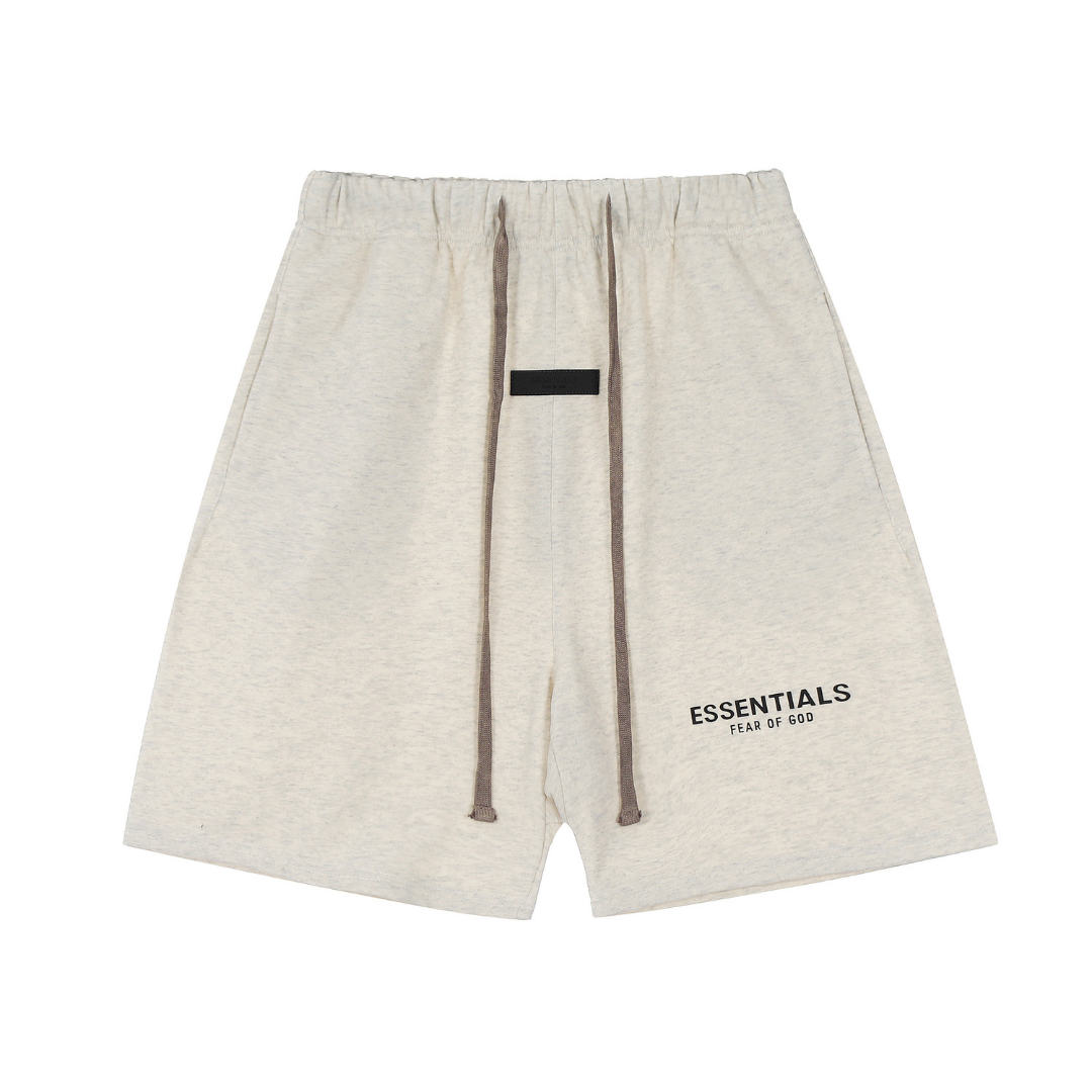 Essentials Shorts Liso Gris Logo Negro