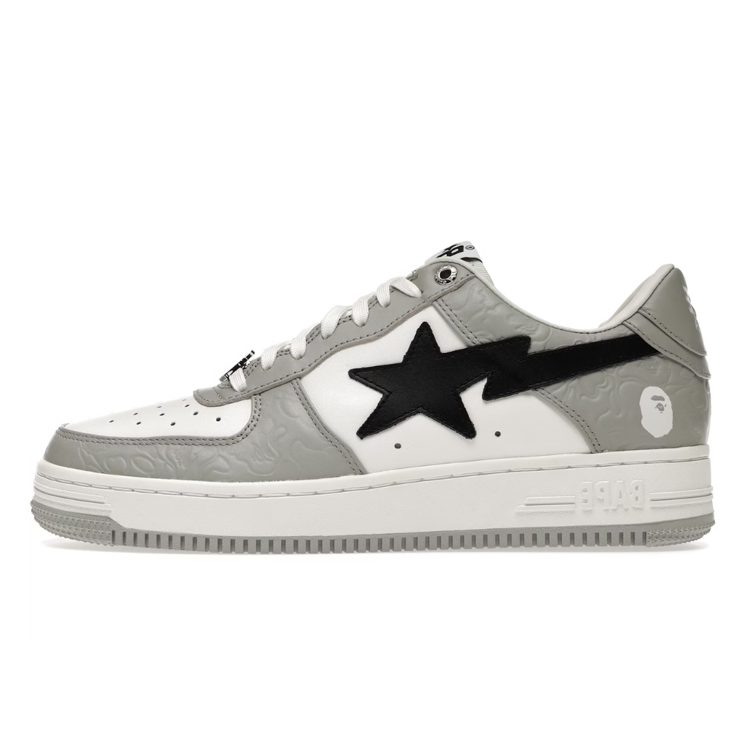 Bape Bapesta Grey Pista Zapatillas Blanco Patrón