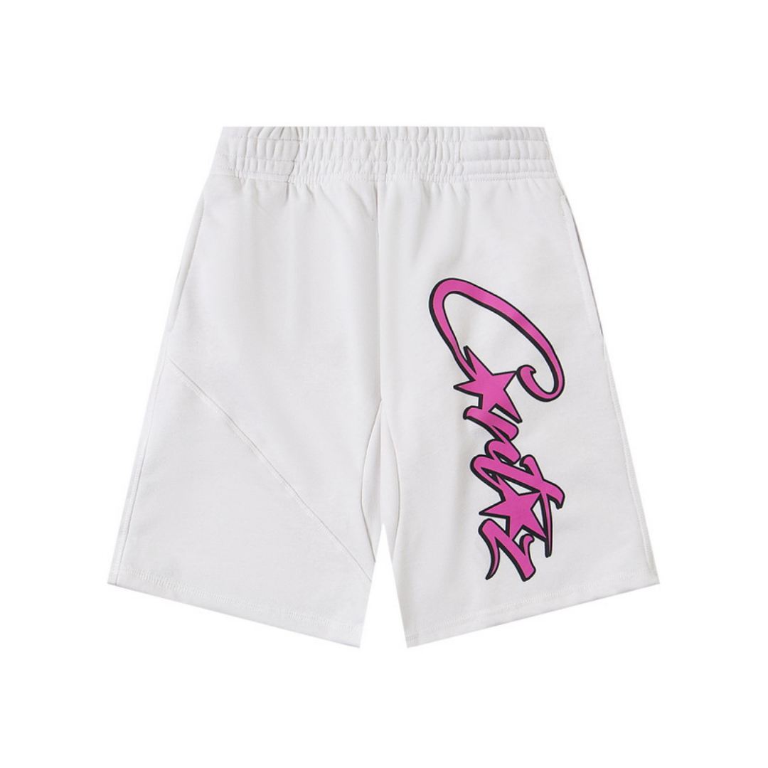 Rules the World White Shorts Pinky Graffiti